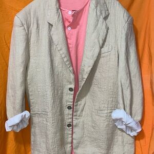 Linen Sport Coat / Halloween costume 80s character